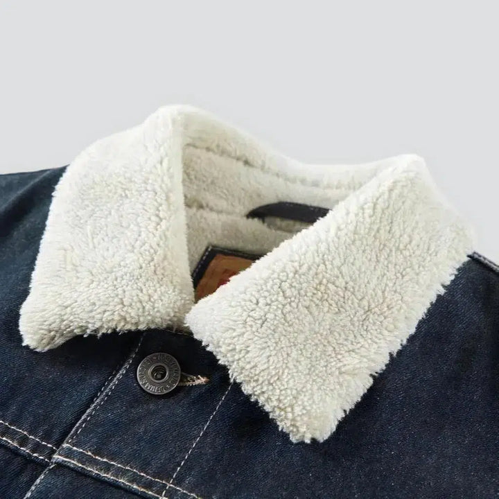 Sherpa oversized men's denim jacket