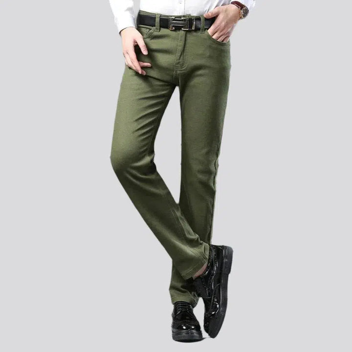 Color men's high-waist jeans