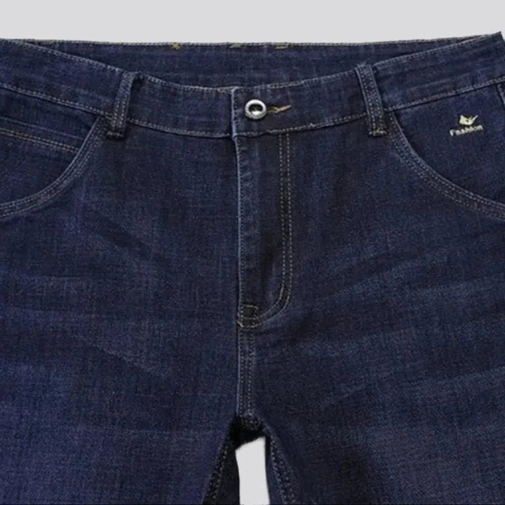 High-waist men's stretchy jeans