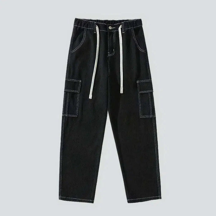 High-waist baggy jeans
 for men