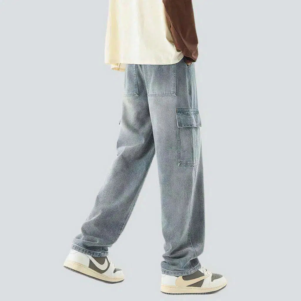 High-waist baggy jeans
 for men