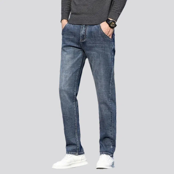 Thick men's tapered jeans