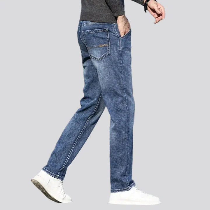 Thick men's tapered jeans