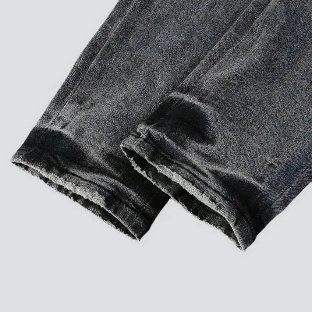 Street men's grey jeans