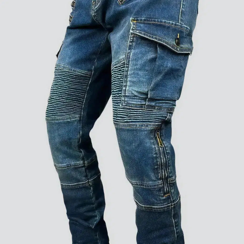 Biker men's cargo jeans