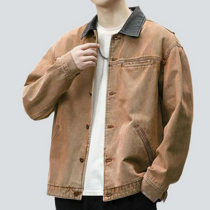 Color y2k jeans jacket
 for men