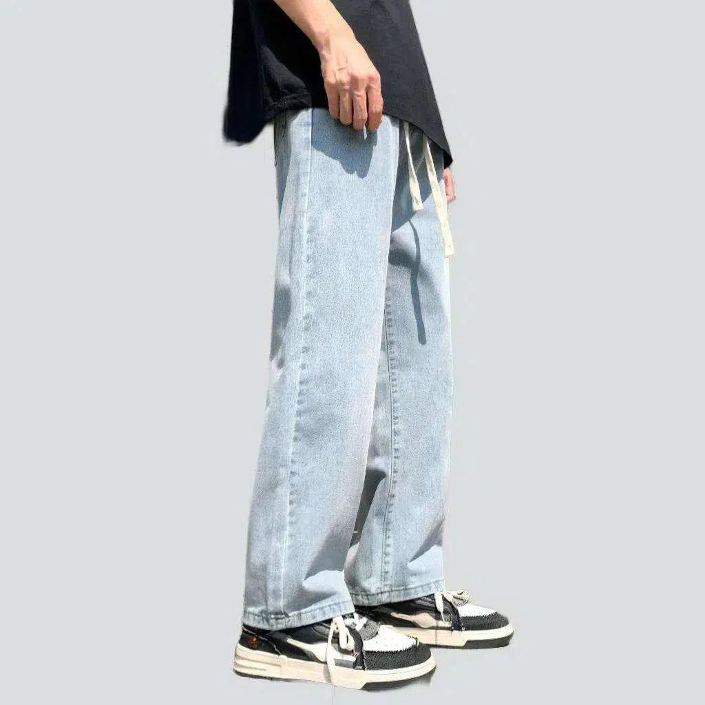 High-waist hip-hop men's denim pants