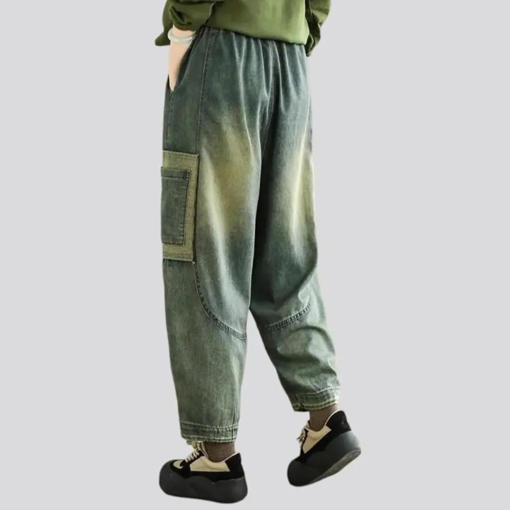 Y2k patchwork women's denim pants