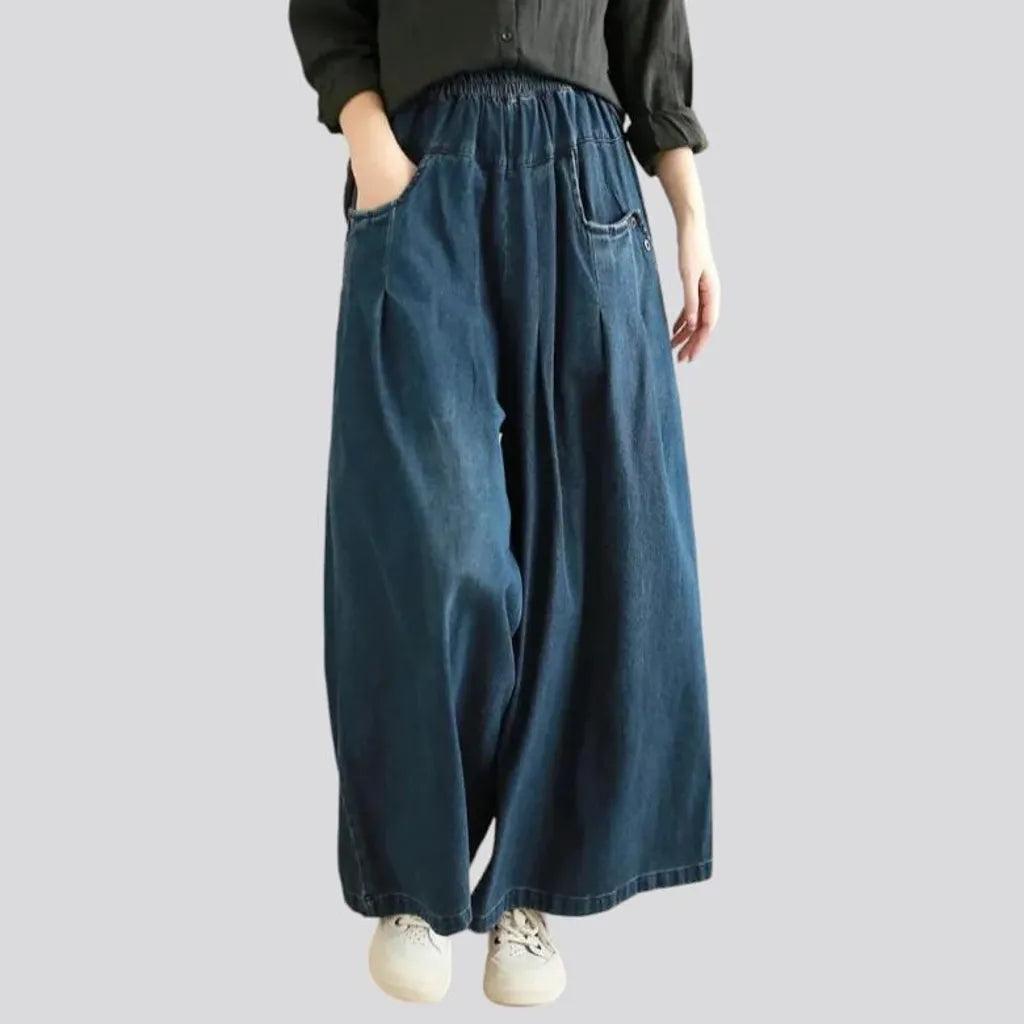 Culottes street denim pants for ladies