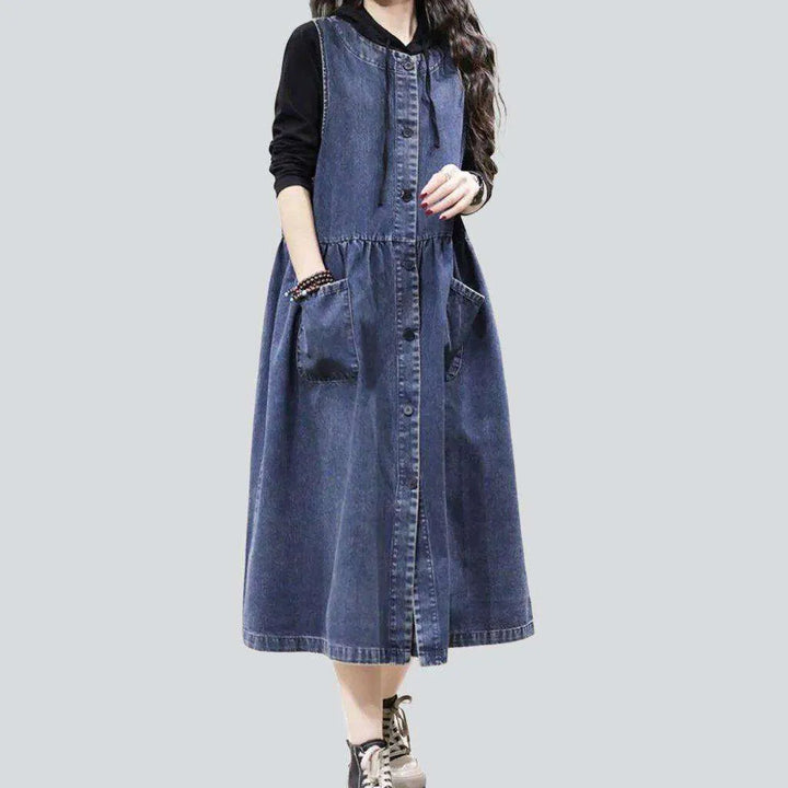 Long vintage style jeans dress