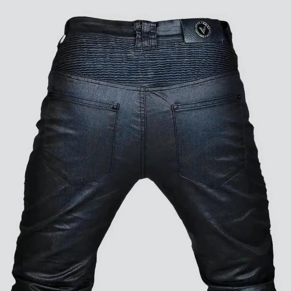 Biker men's wax jeans