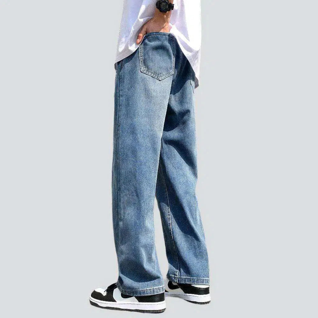 High-waist hip-hop men's denim pants