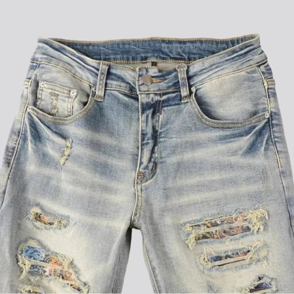 Grunge whiskered jeans
 for men