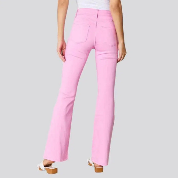 Pink bootcut jeans
 for women