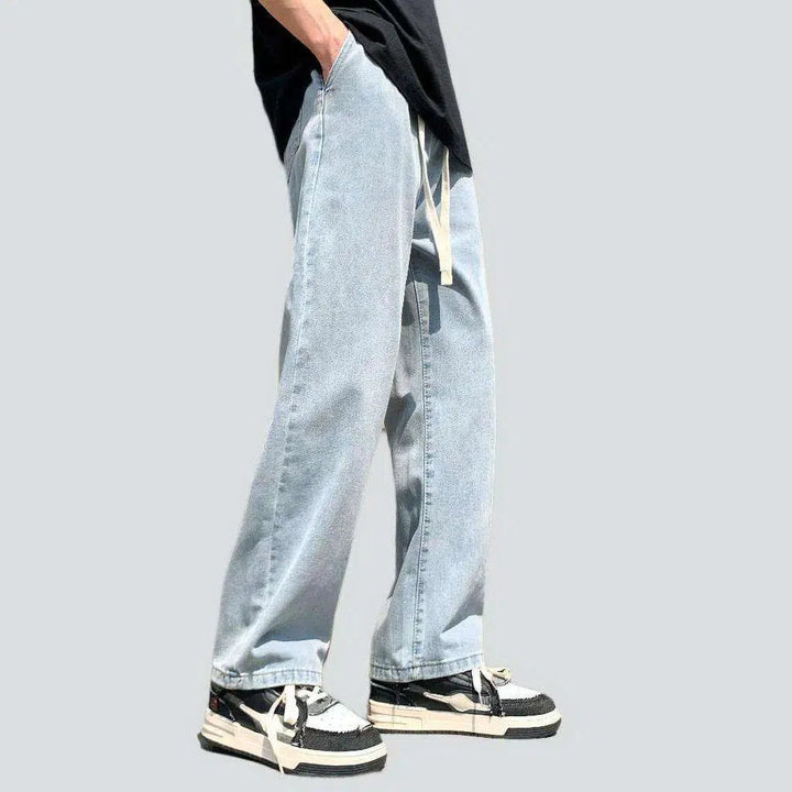 High-waist hip-hop men's denim pants