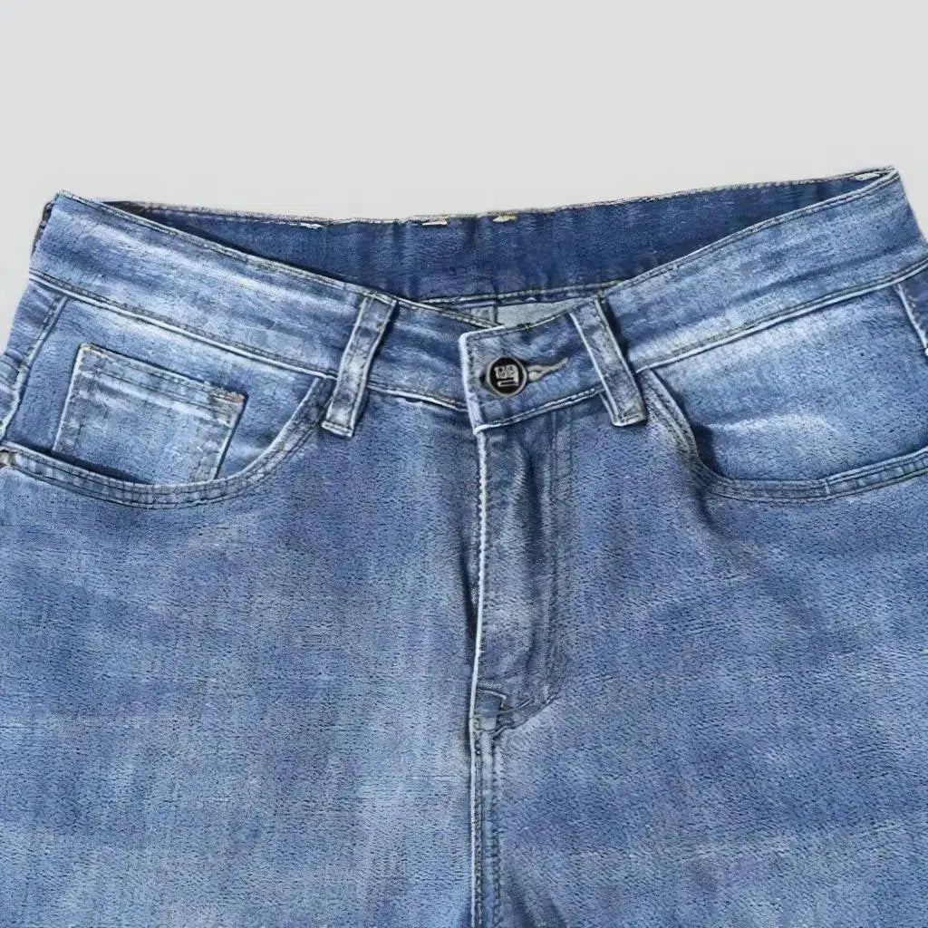 Light-wash men's straight jeans