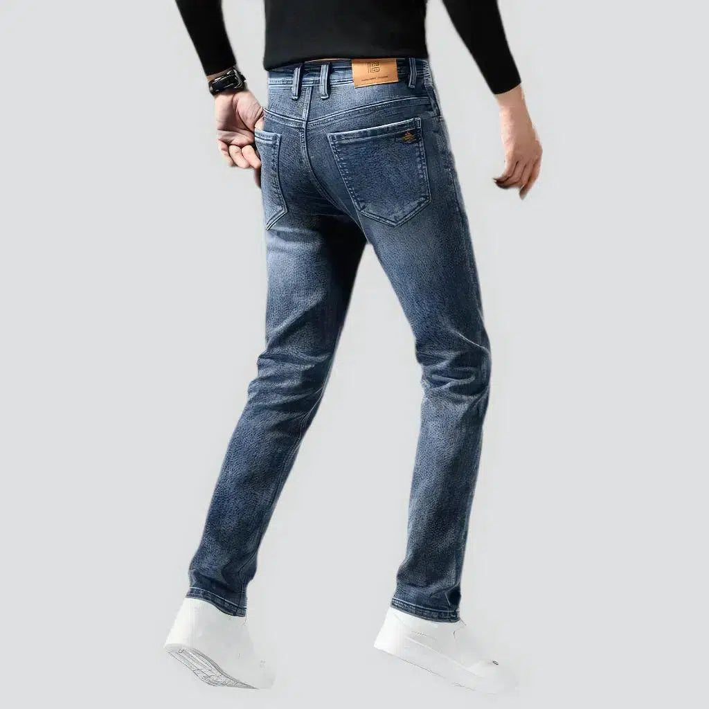 Thick men's stretchy jeans