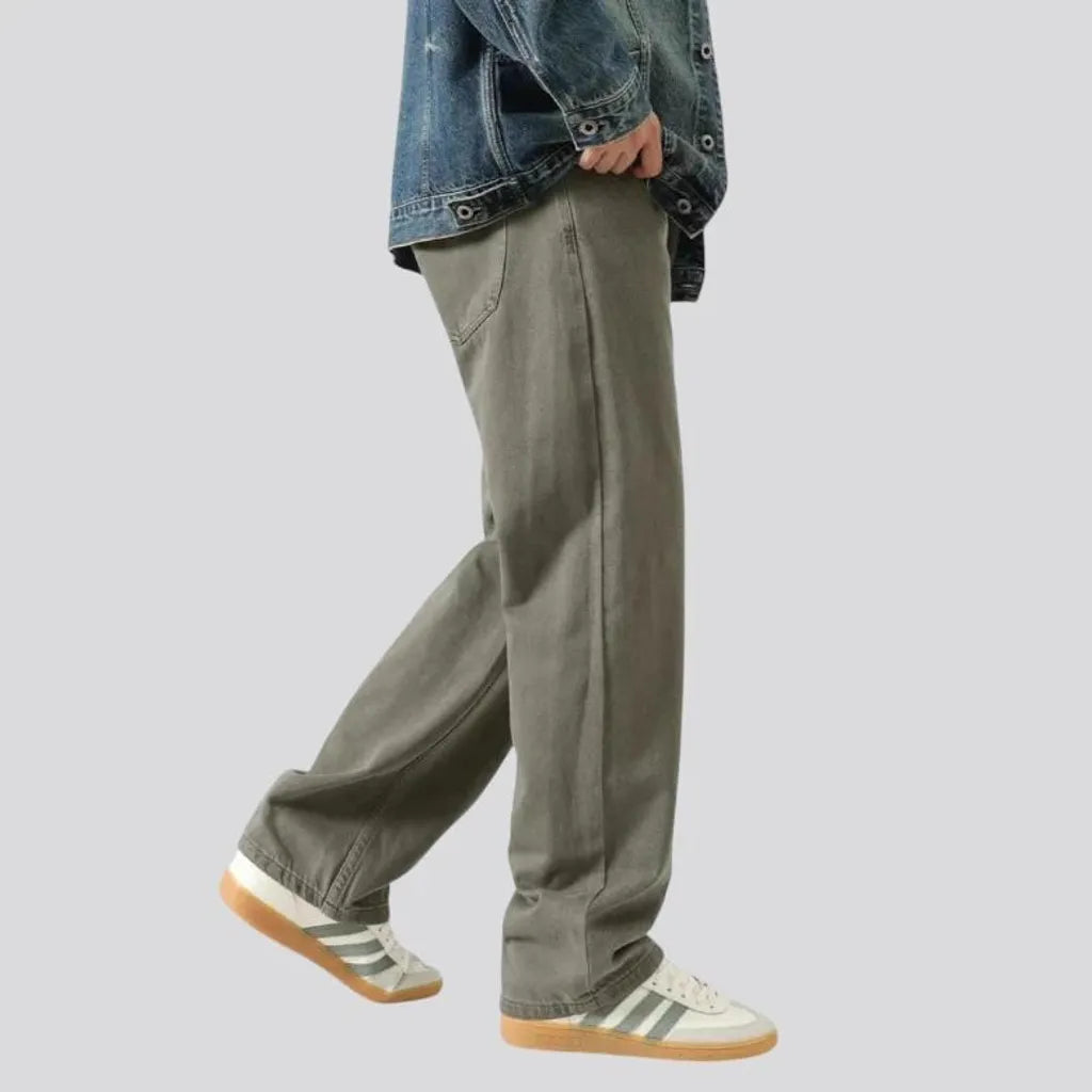 Colored slouchy boho style men's denim pants