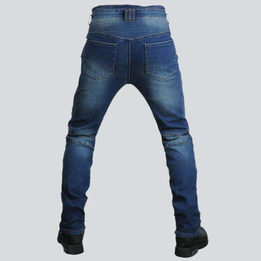 Winter waterproof men's biker jeans