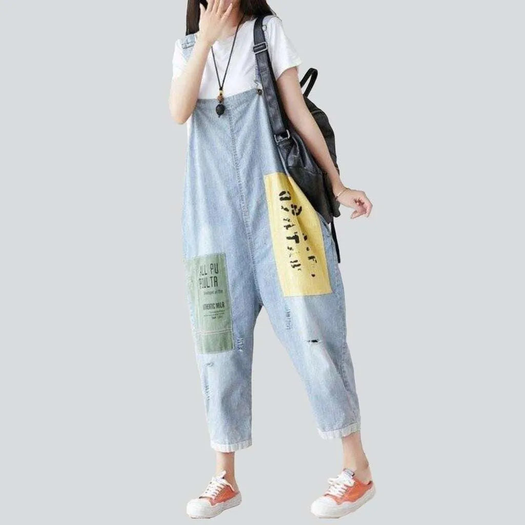 Loose denim dungaree for women