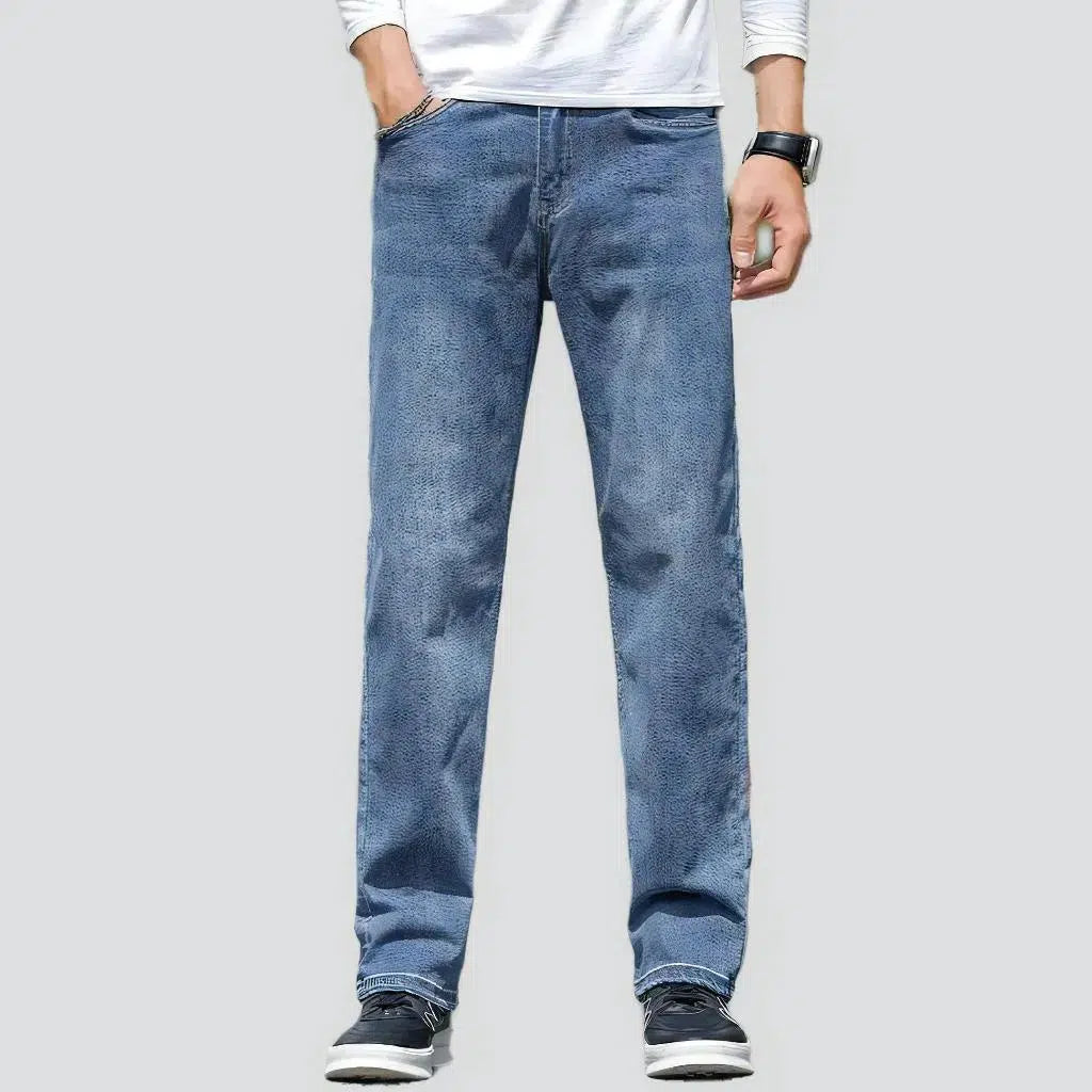 Light-wash men's straight jeans