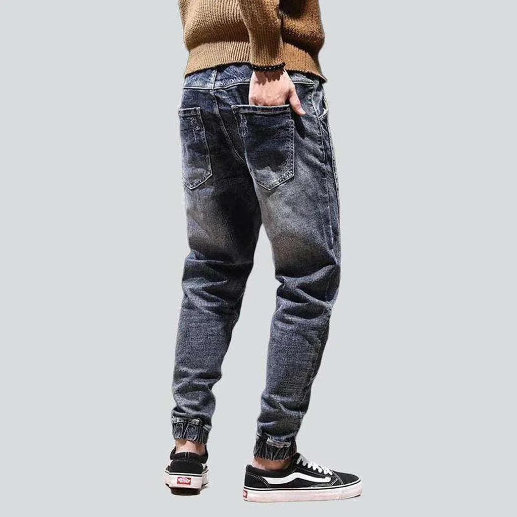 Vintage blue men's denim joggers