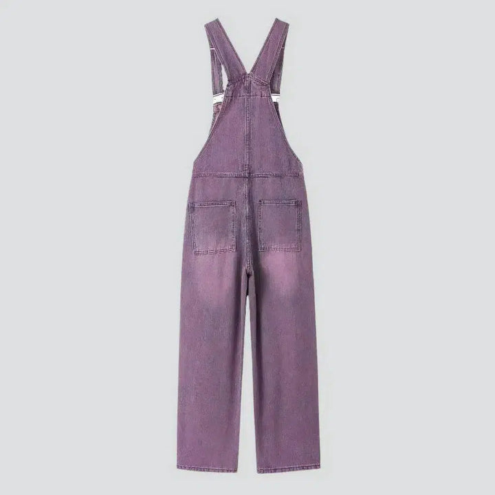 Women's sanded denim dungaree