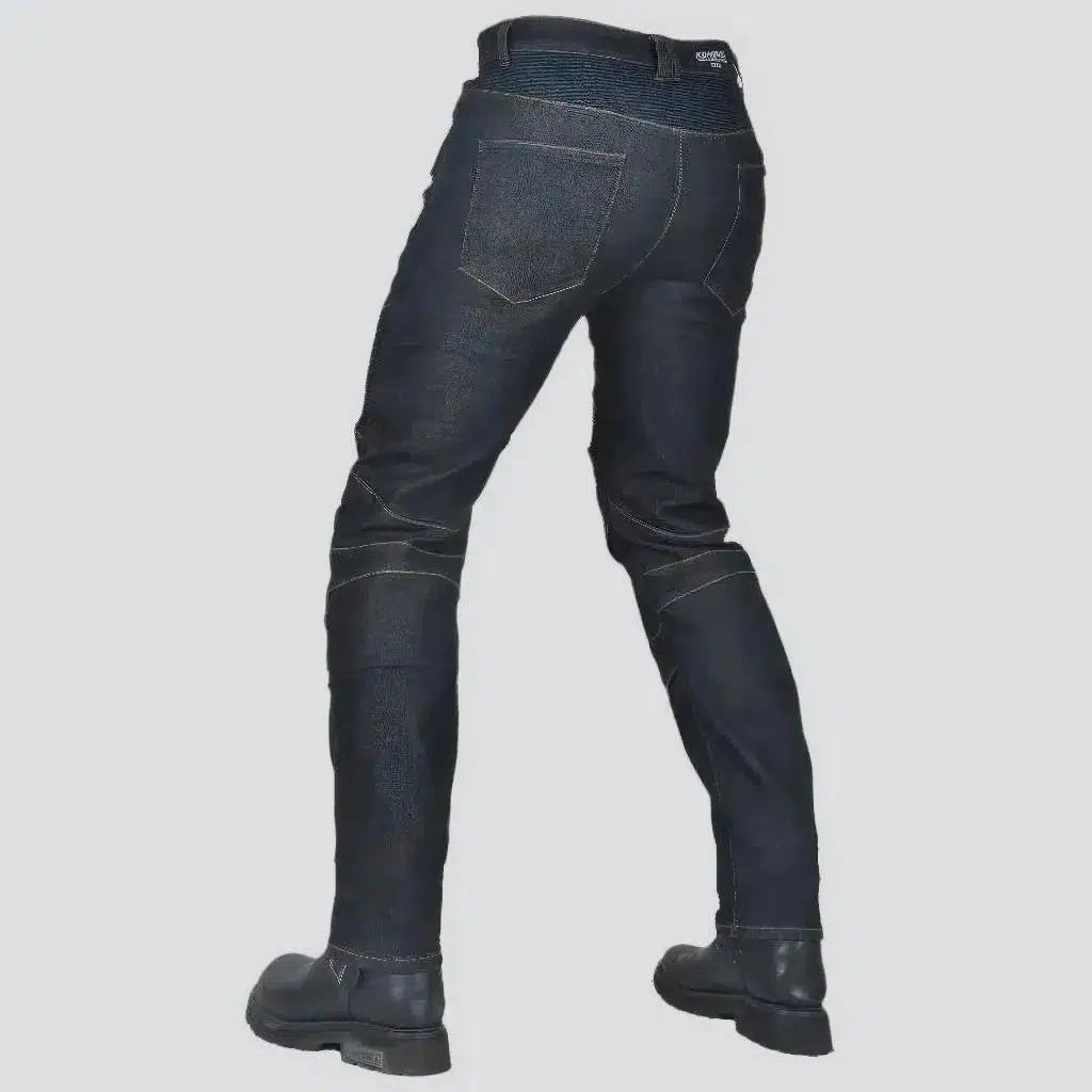 Slim knee-pads motorcycle jeans
 for men