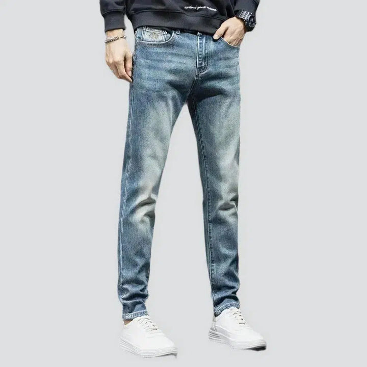 Slim men's sanded jeans