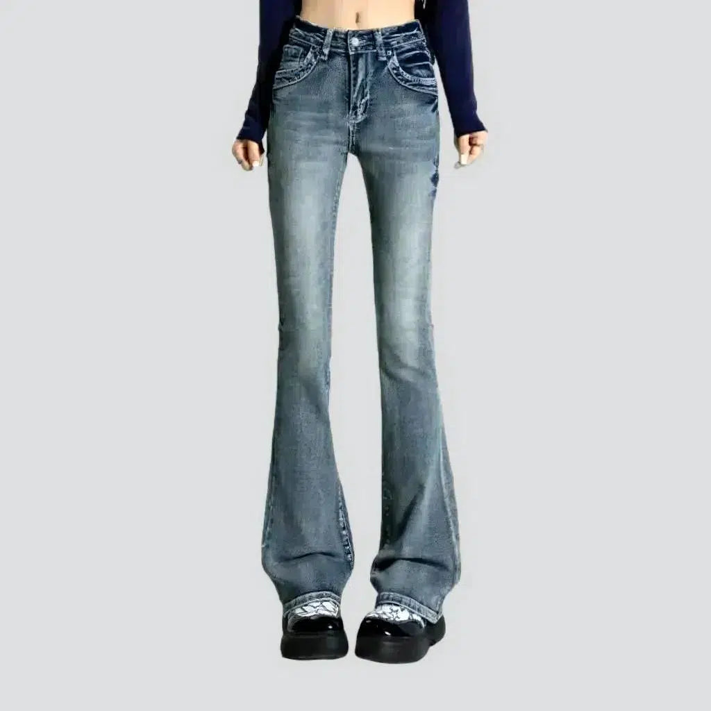 High-waist bootcut jeans
 for ladies