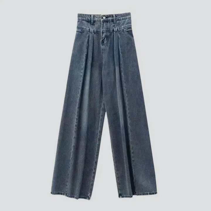 High-waist dark-wash jeans
 for women