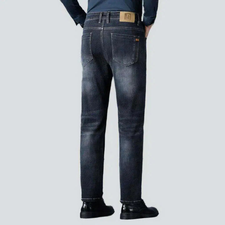 High-waist whiskered jeans
 for men