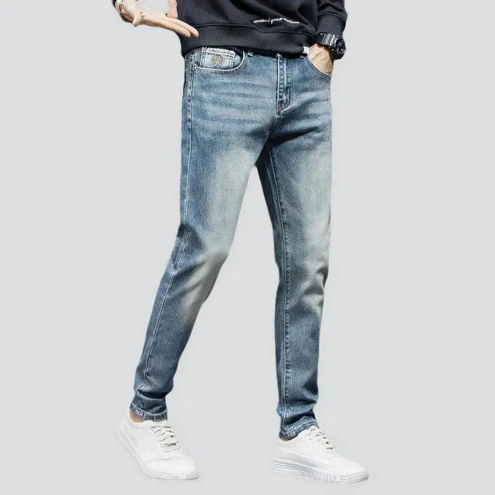 Slim men's sanded jeans