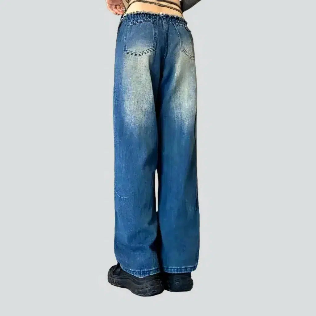 Women's distressed-side-seams jeans