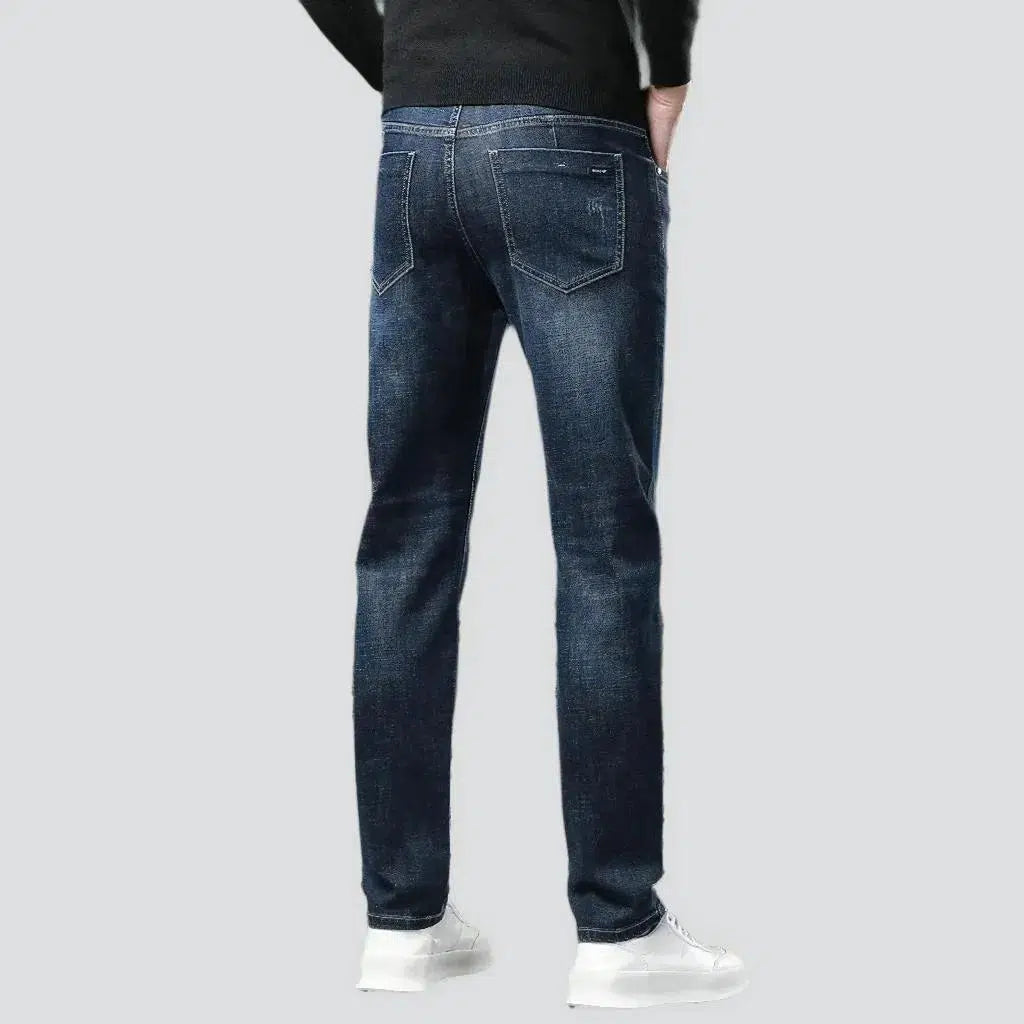 Dark men's fleece jeans