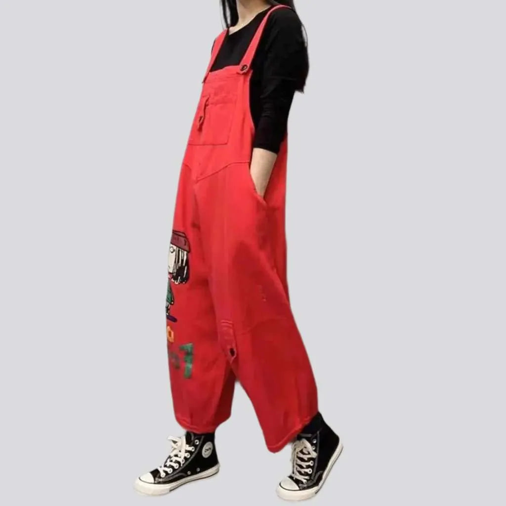 Must-have baggy denim overall for women