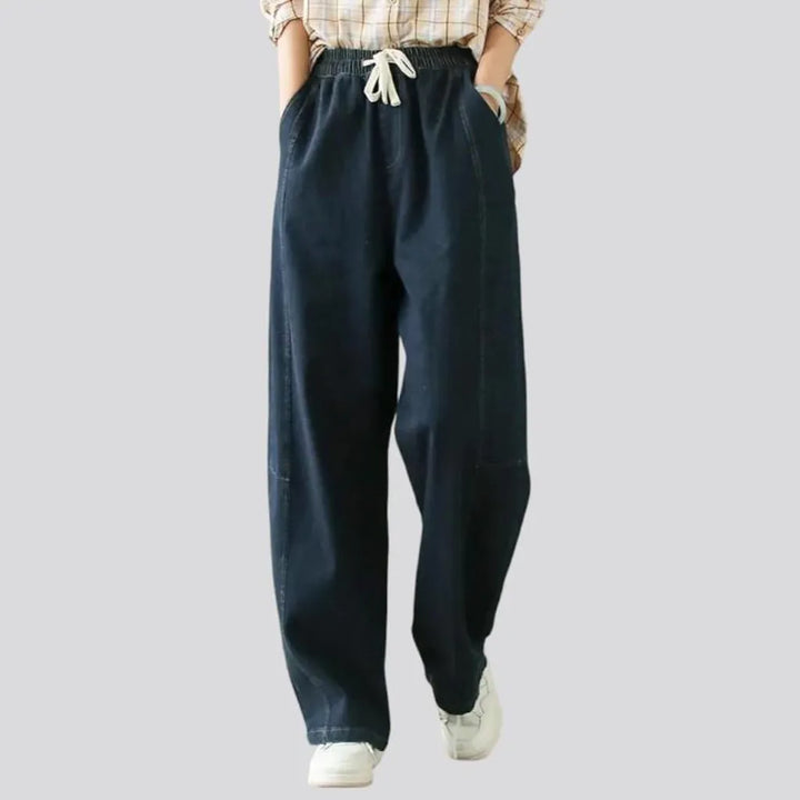 Sanded vintage women's denim pants