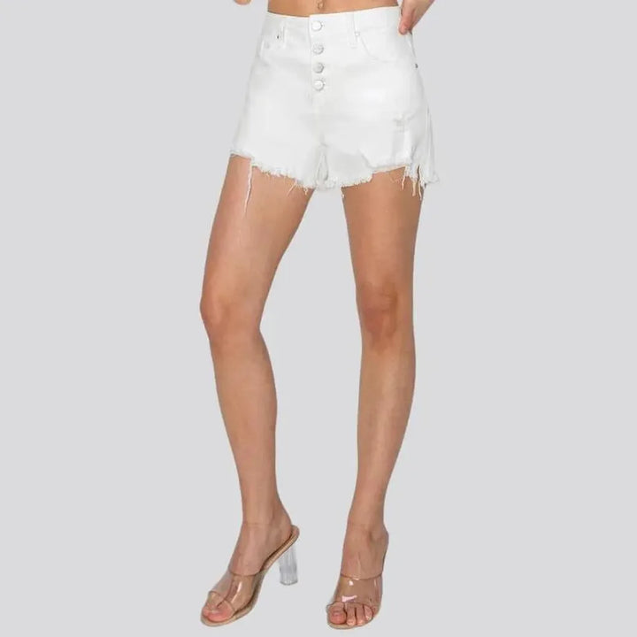 High-waist denim shorts
 for women