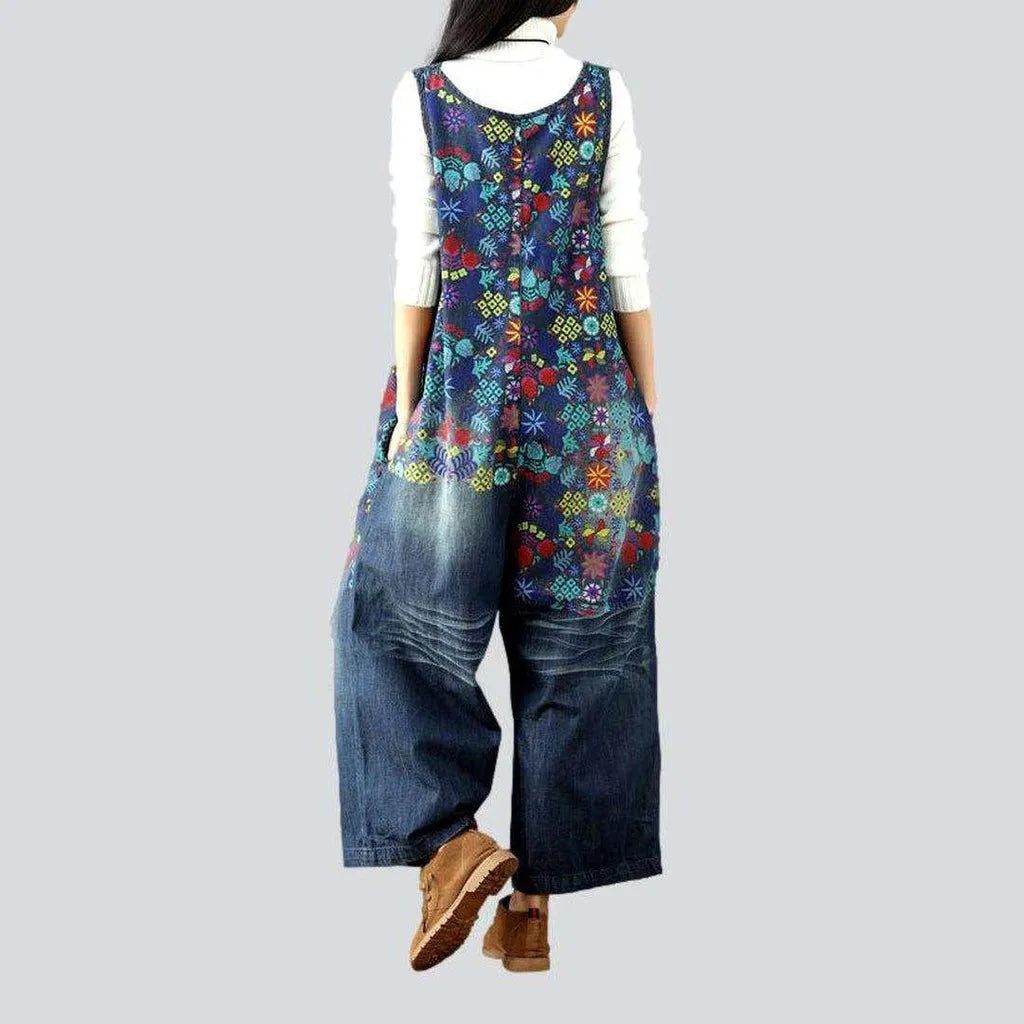 Painted y2k women's jeans overall