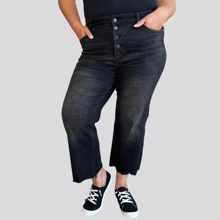 Straight sanded jeans
 for women