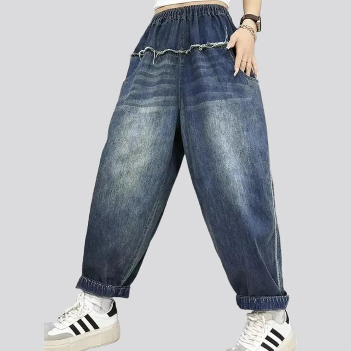 High-waist vintage denim pants