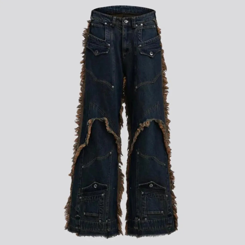 Boho mid rise baggy men's jeans