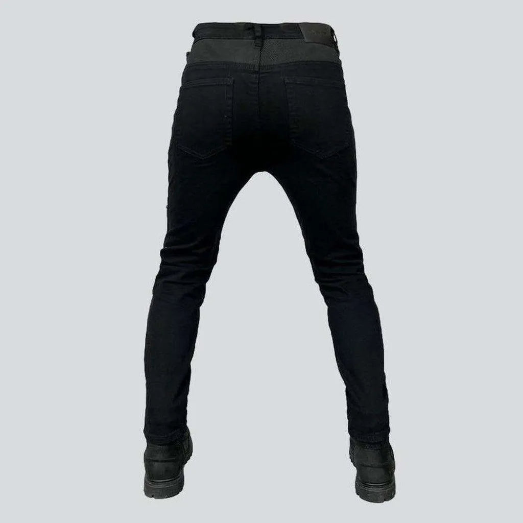 Breathable men's biker jeans