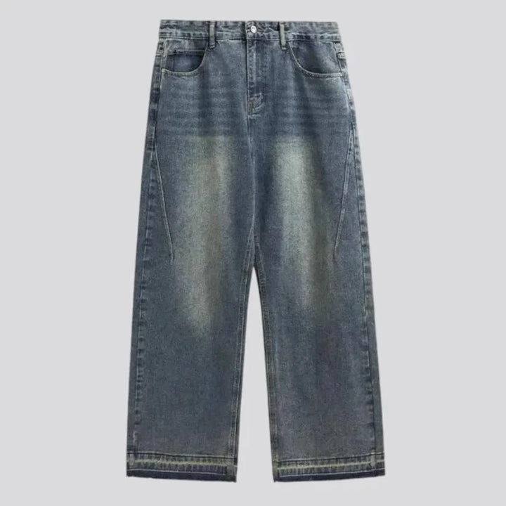 Whiskered street style light jeans for men