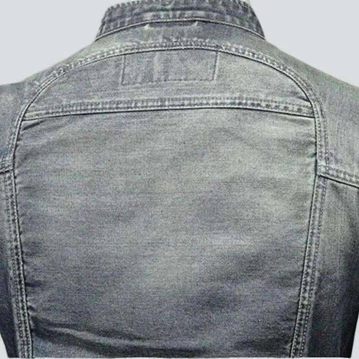 Vintage trendy biker denim jacket