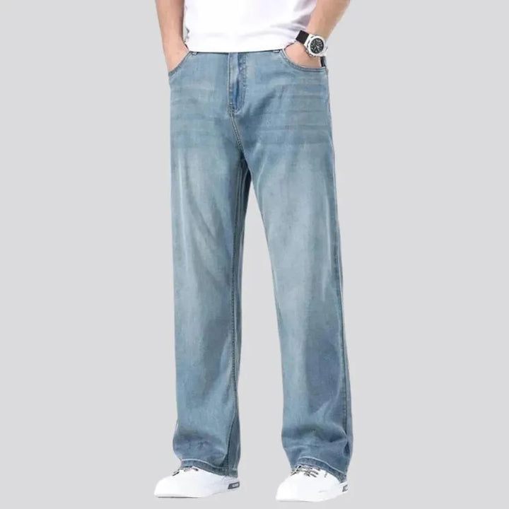 High-waist men's ultra-thin jeans