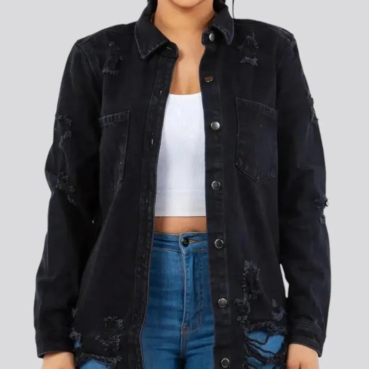 Elevate your style with women's denim shirt