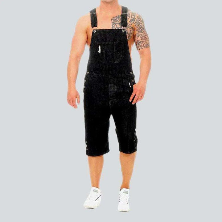 Loose fit men's denim overall