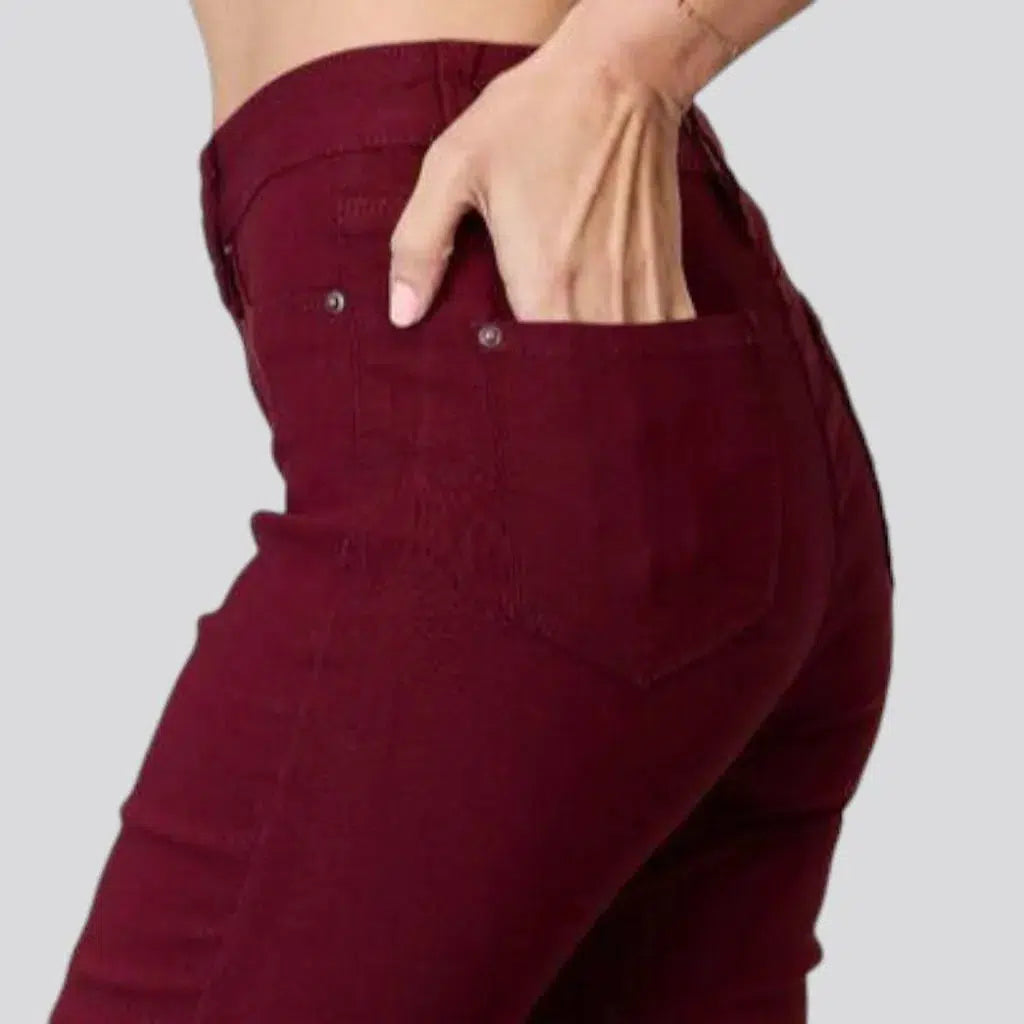 Skinny bordo jeans
 for ladies