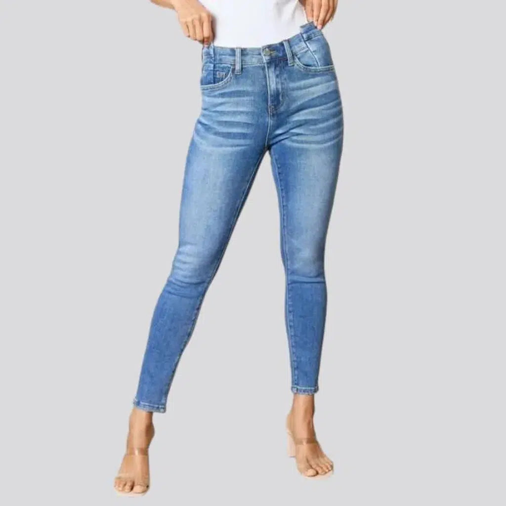 High-waist casual jeans
 for ladies